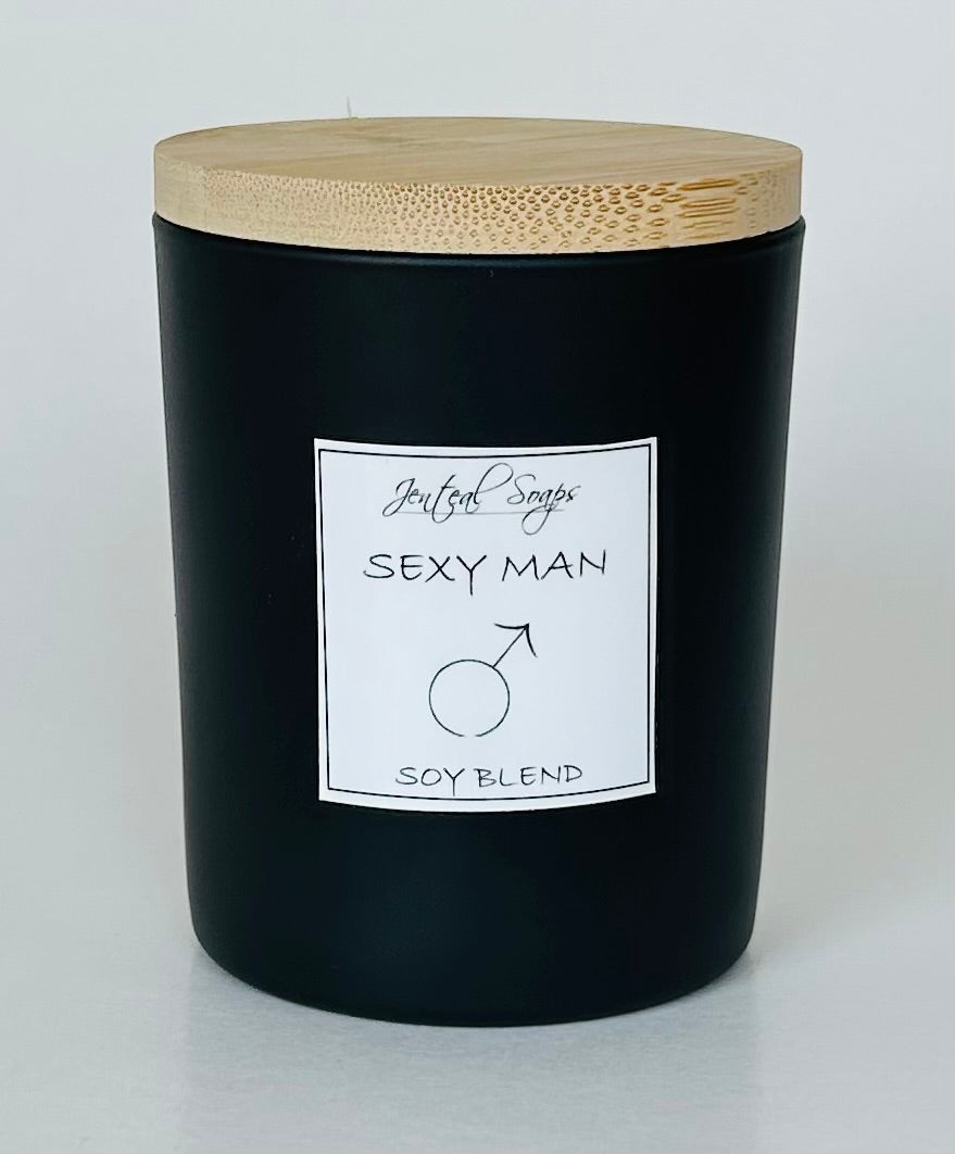 Soy Candles in Black Glass Container with lid