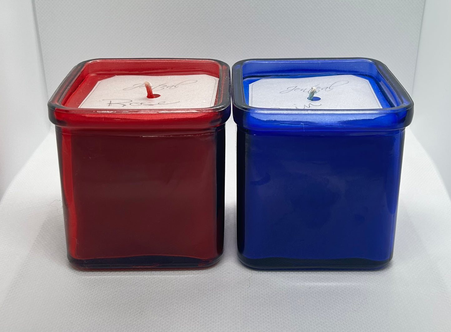 One of a Kinds! 8 oz. Glass Square Jar