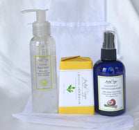 Hand Sanitizer Spray, Rinse Free Hand Gel and Soap Combo Pack